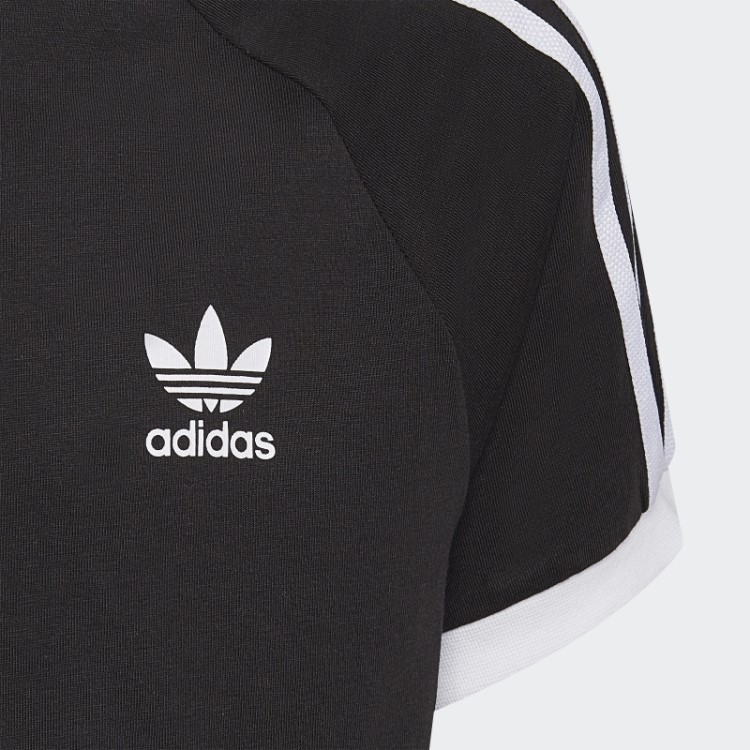 Camiseta Preta Adicolor Com As Três Listras Adidas