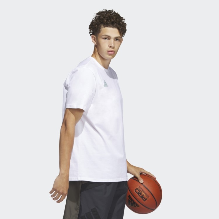 Camiseta Branca Com Estampa De Basquete Adidas Worldwide Hoops City