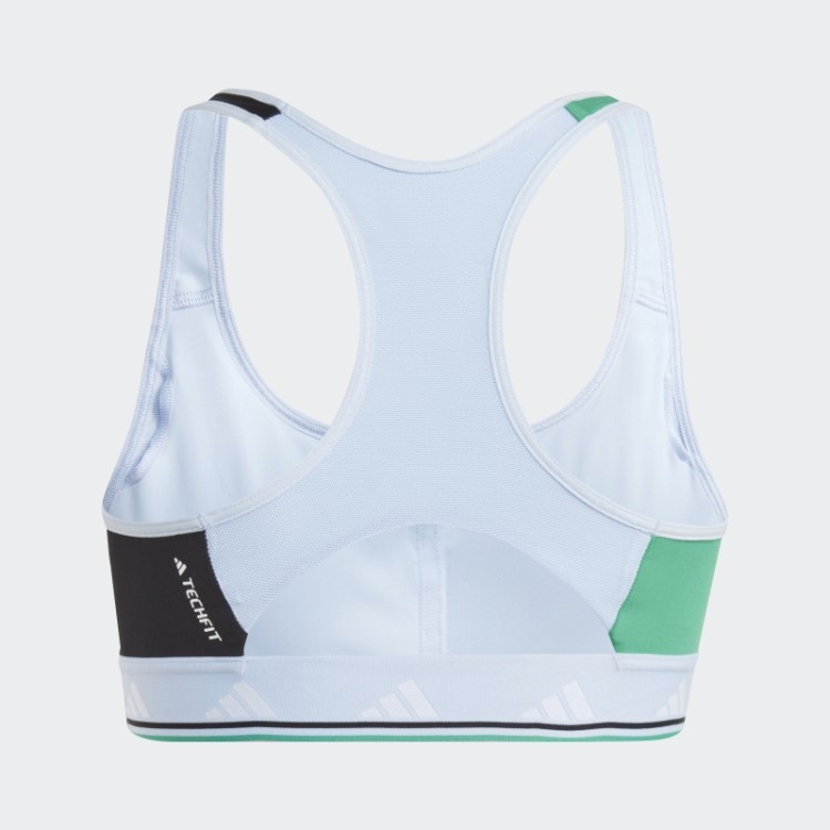 Adidas Powerreact Training Sutiã Techfit De Suporte Médio Azul Dawn
