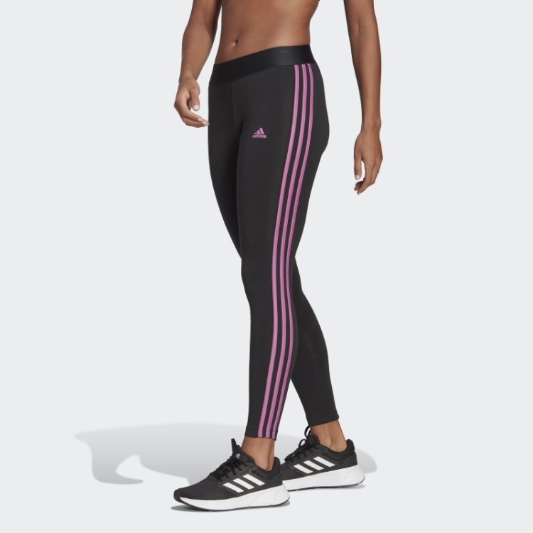 Legging Preta Adidas Loungewear Essentials Com As Três Listras