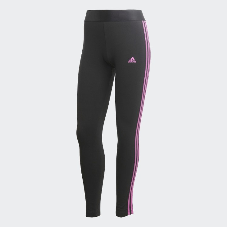 Legging Preta Adidas Loungewear Essentials Com As Três Listras