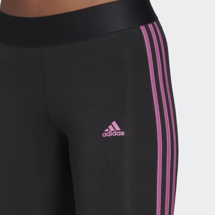 Legging Preta Adidas Loungewear Essentials Com As Três Listras