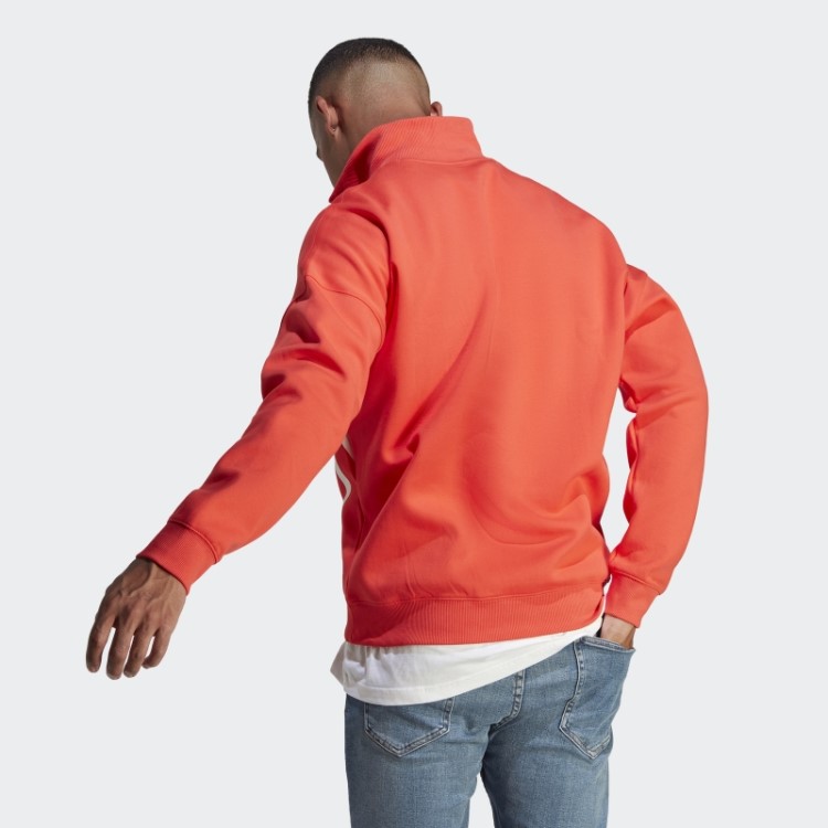 Adidas Colorblock Moletom Vermelho Com Zíper