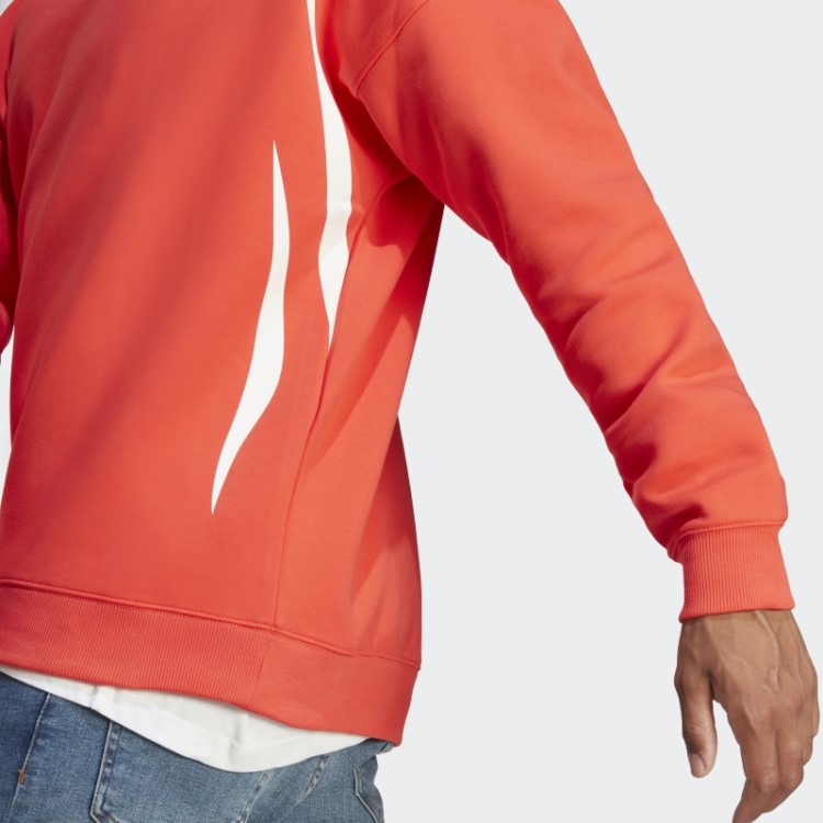 Adidas Colorblock Moletom Vermelho Com Zíper