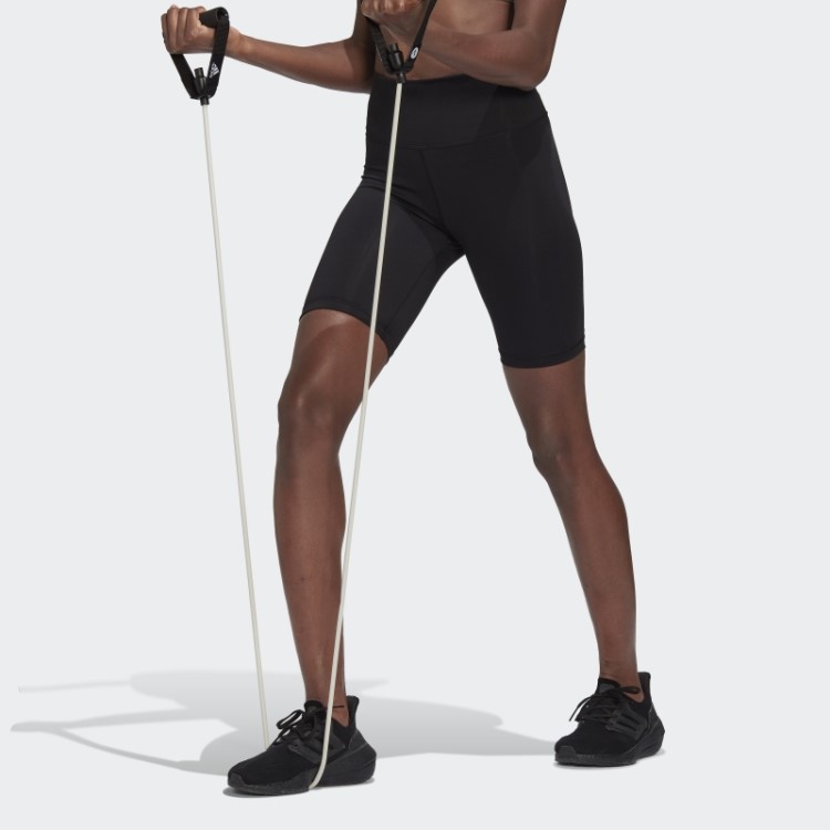 Leggings Curtas Pretas Optime Da Bicicleta De Treinamento Adidas Quentes