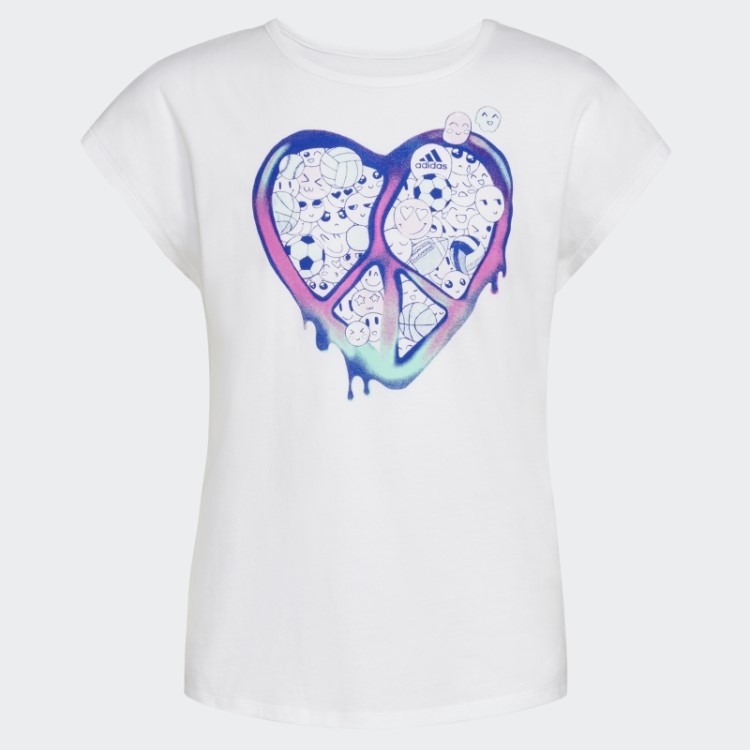 Camiseta De Manga Curta Adidas Branca
