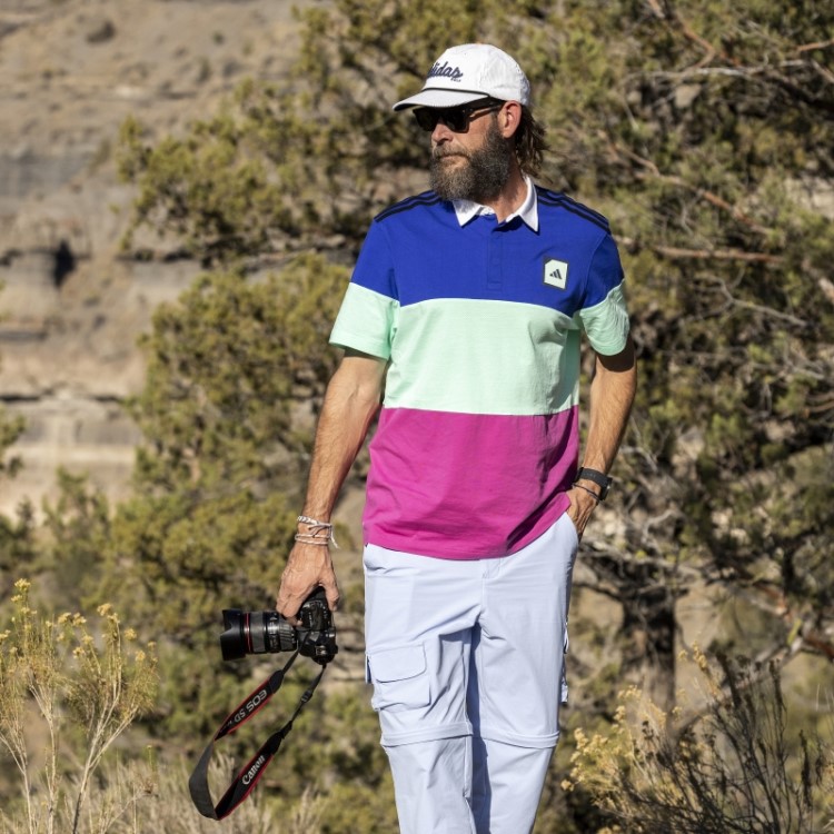 Calça De Golfe Adicross Com Zíper Adidas Blue Dawn