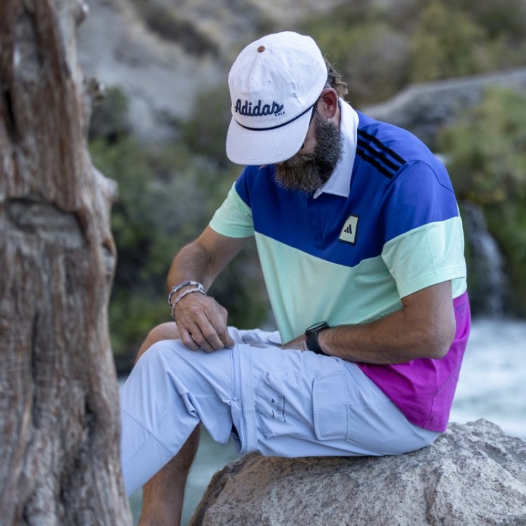 Calça De Golfe Adicross Com Zíper Adidas Blue Dawn