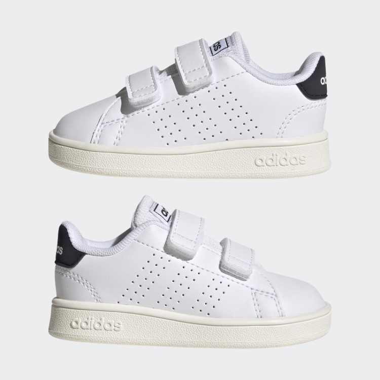 Adidas Advantage Estilo De Vida Tribunal Dois Sapatos De Velcro Branco