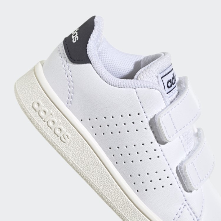 Adidas Advantage Estilo De Vida Tribunal Dois Sapatos De Velcro Branco