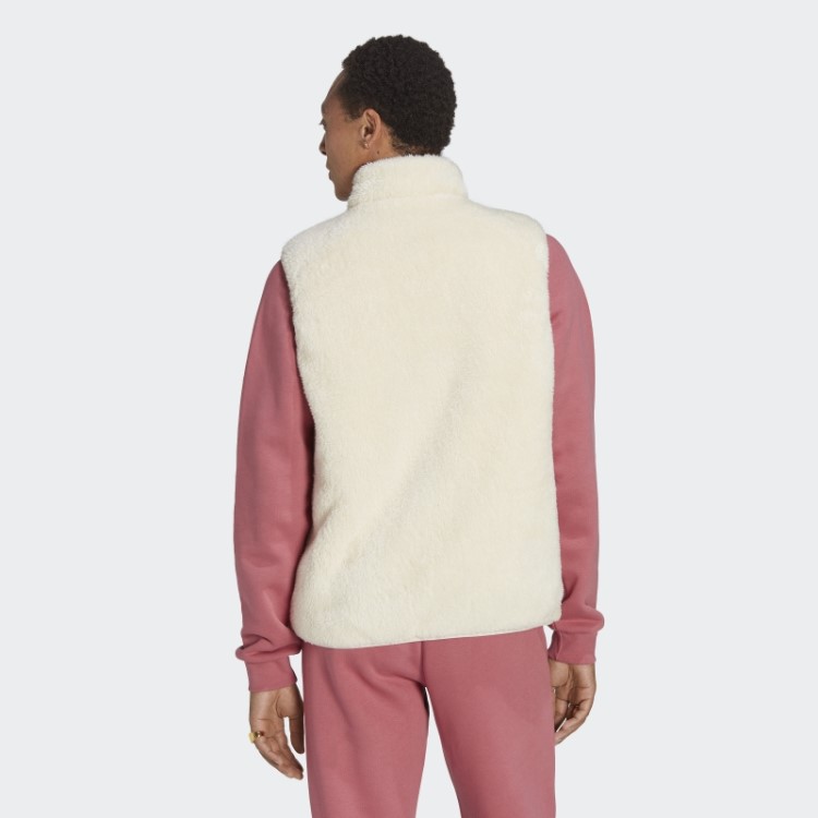 Adidas White Essentials+ Colete Reversível De Lã Fofa