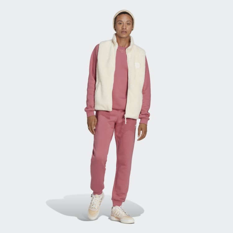 Adidas White Essentials+ Colete Reversível De Lã Fofa