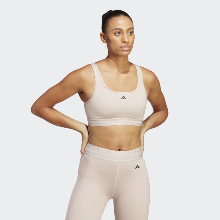 Sutiã Adidas Aeroreact Training Light-support Techfit Taupe