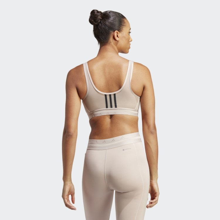Sutiã Adidas Aeroreact Training Light-support Techfit Taupe