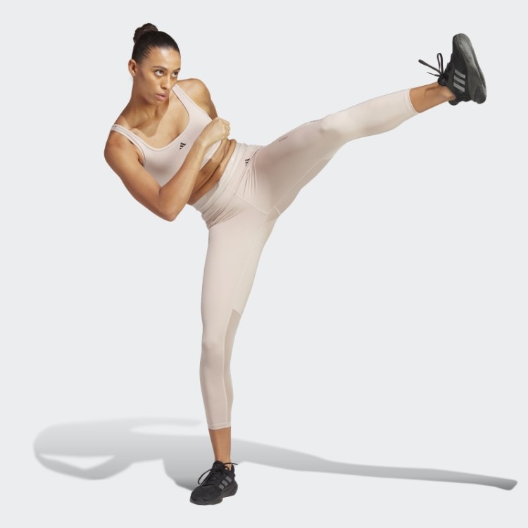 Sutiã Adidas Aeroreact Training Light-support Techfit Taupe