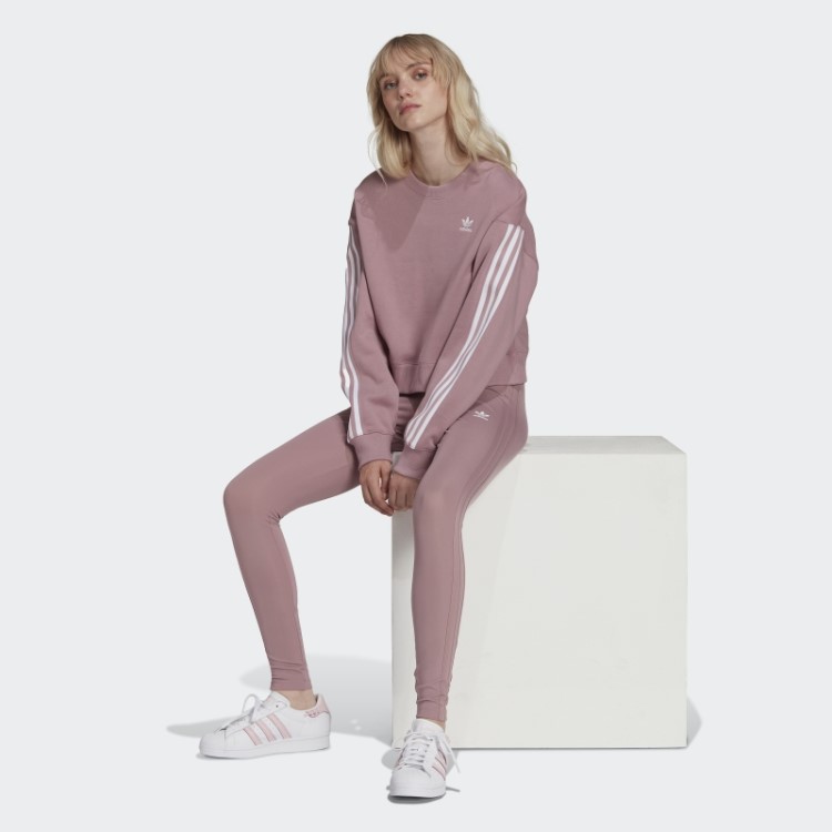 Meia-calça Adidas Malve Adicolor Classics Com As Três Listras Tonais