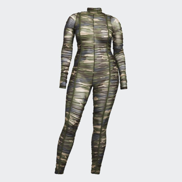 Macacão Ruched (tamanho Grande) Adidas Aop Camo