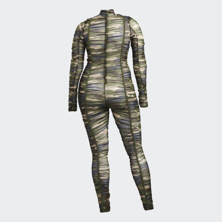 Macacão Ruched (tamanho Grande) Adidas Aop Camo