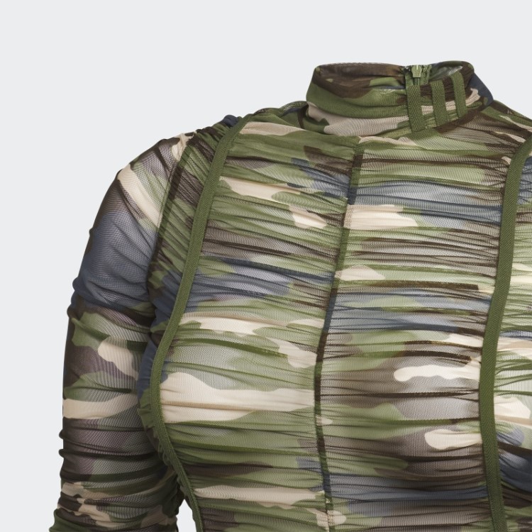 Adidas Aop Camo Macacão Franzido (tamanho Grande)