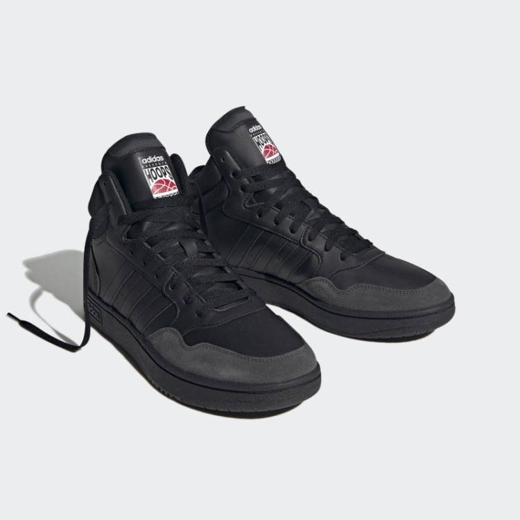Adidas Black Hoops 3.0 Mid Lifestyle Basquete Clássico Sapatos Vintage