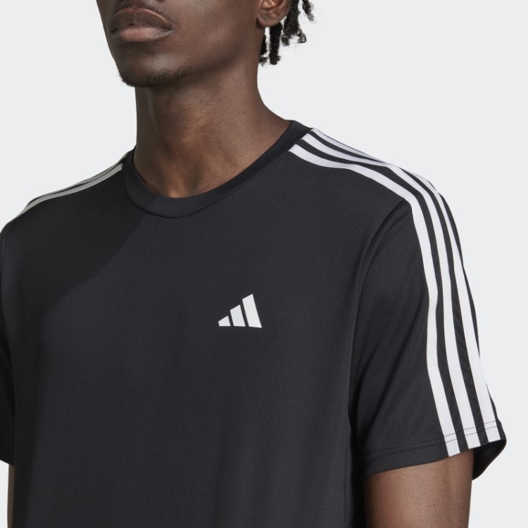 T-shirt De Treino Com As 3 Riscas Train Essentials Preta Adidas