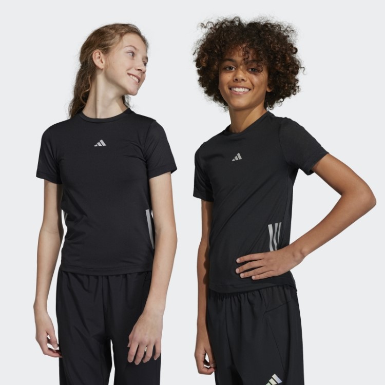 Camiseta Preta Com As Três Listras Aeroready Adidas