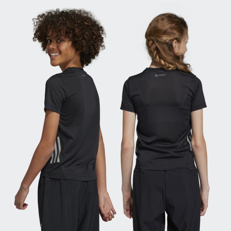 Camiseta Preta Com As Três Listras Aeroready Adidas