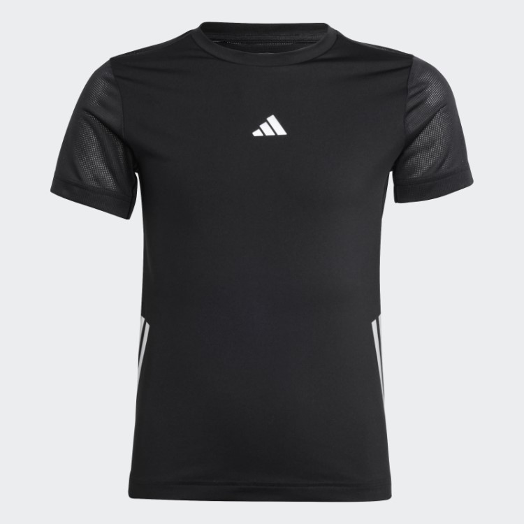 Camiseta Preta Com As Três Listras Aeroready Adidas