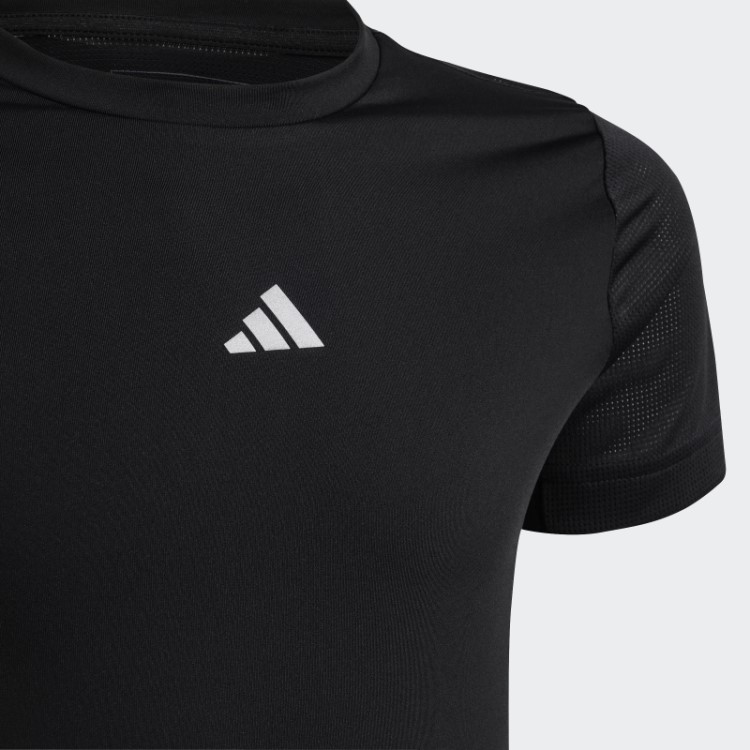 Camiseta Preta Com As Três Listras Aeroready Adidas