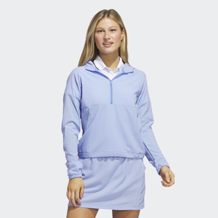 Jaqueta Com Capuz De Golfe Azul Seersucker 1/4 Da Adidas