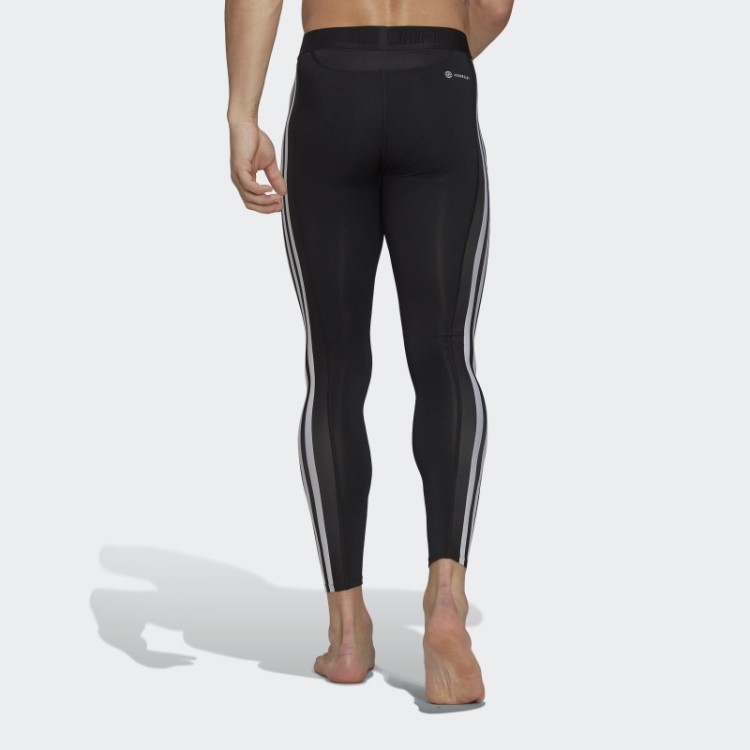 Adidas Techfit 3 Listras Meia-calça Preta De Treinamento