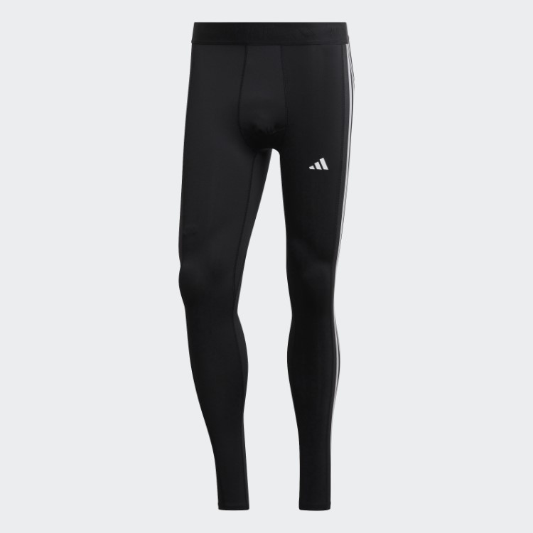 Adidas Techfit 3 Listras Meia-calça Preta De Treinamento