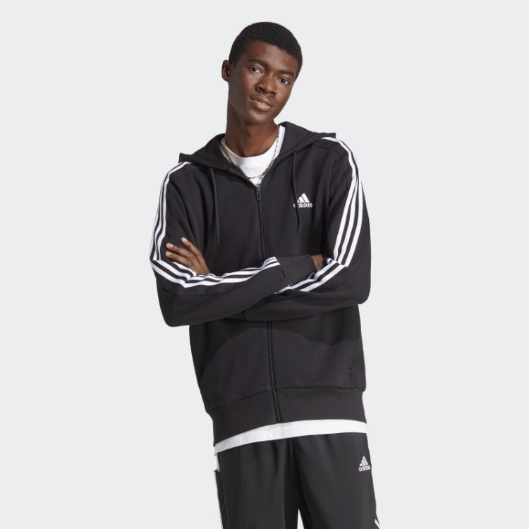 Adidas Essentials Moletom French Terry Com As Três Listras E Zíper Branco