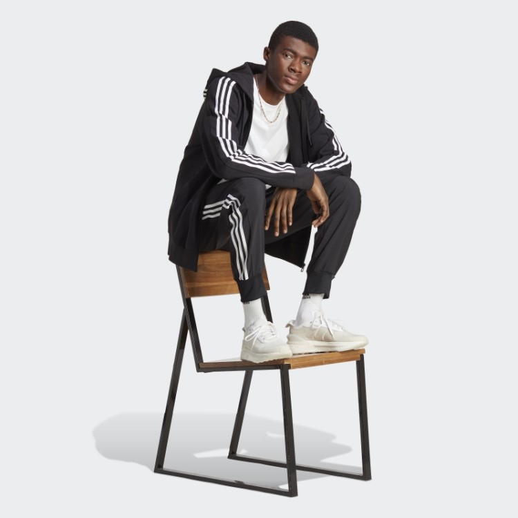Adidas Essentials Moletom French Terry Com As Três Listras E Zíper Branco