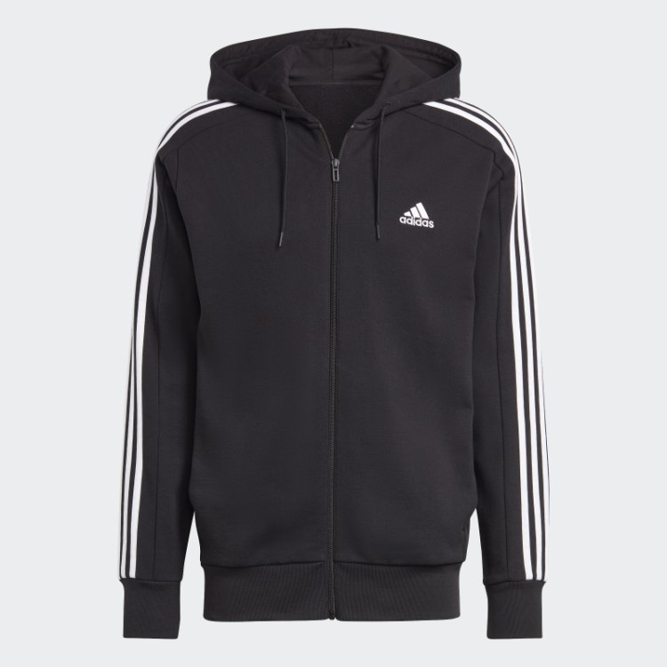 Adidas Essentials Moletom French Terry Com As Três Listras E Zíper Branco