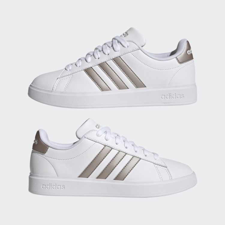 Adidas Grand Court Cloudfoam Estilo De Vida Court Comfort Shoes Platinum Metallic