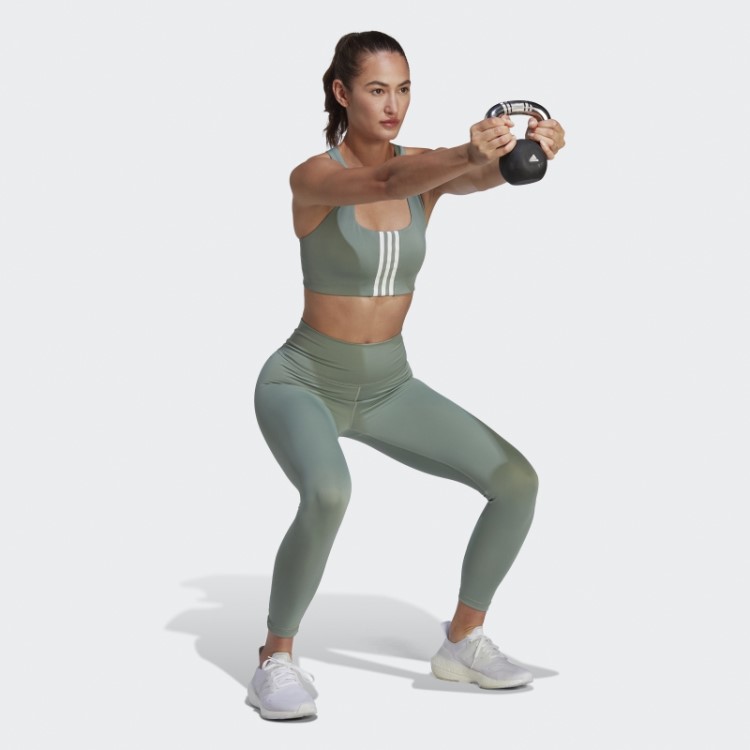 Sutiã De Treinamento De Suporte Médio Adidas Powerimpact Moda Branca