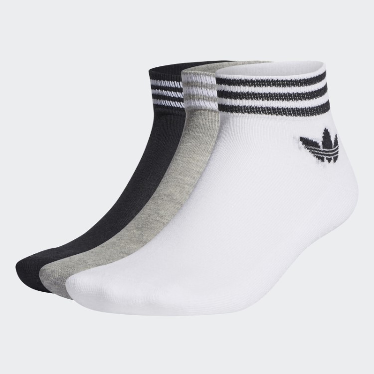 Meias Brancas Adidas Trefoil - 3 Pares