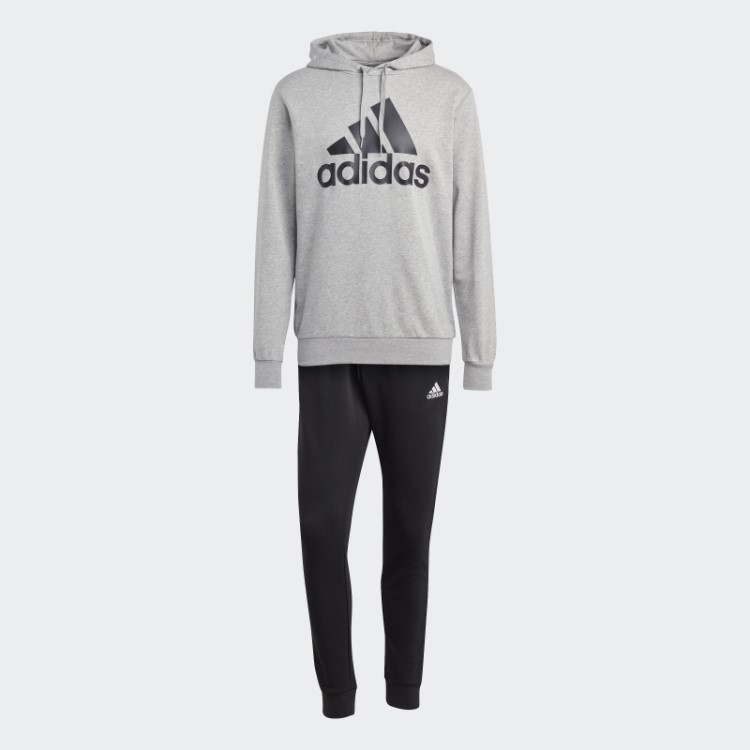 Adidas Agasalho Cinza Médio Grande Logo Terry