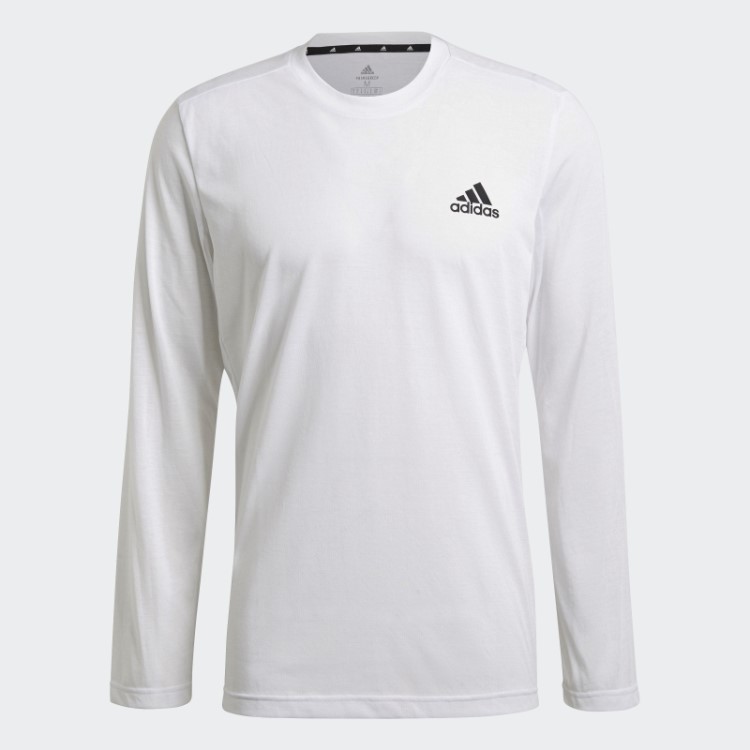 Aeroready Designed 2 Move Feelready Camiseta Esportiva De Manga Longa Adidas Branca
