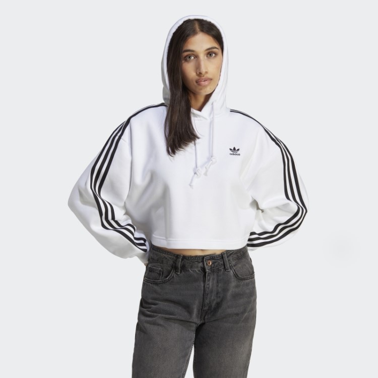 Moletom Branco Adicolor Classics Crop Adidas
