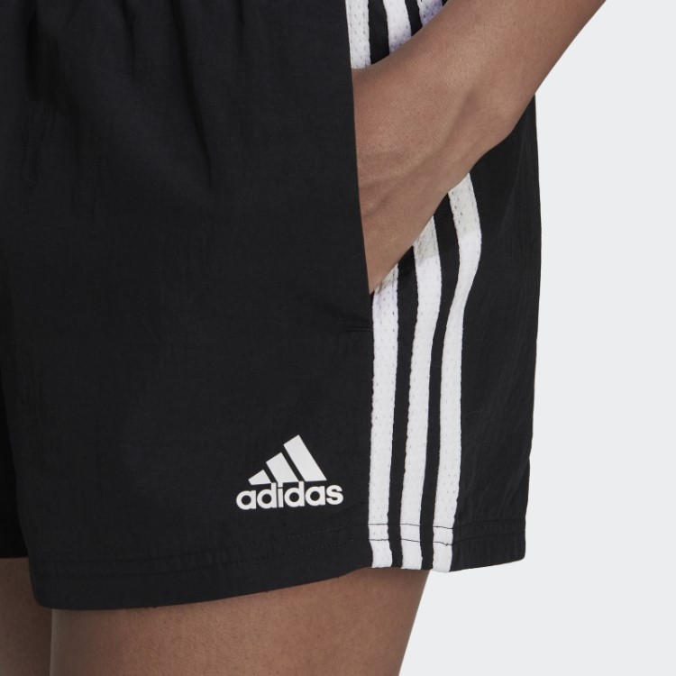 Shorts Pretos Essenciais Com As Três Listras Trançadas (ajuste Solto) Adidas