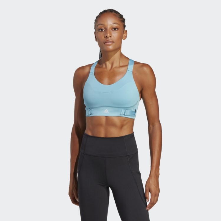 Sutiã Fastimpact Luxe Run De Alto Suporte Azul Adidas