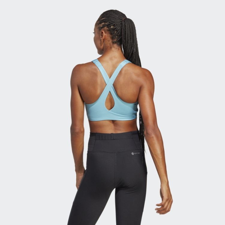 Sutiã Fastimpact Luxe Run De Alto Suporte Azul Adidas