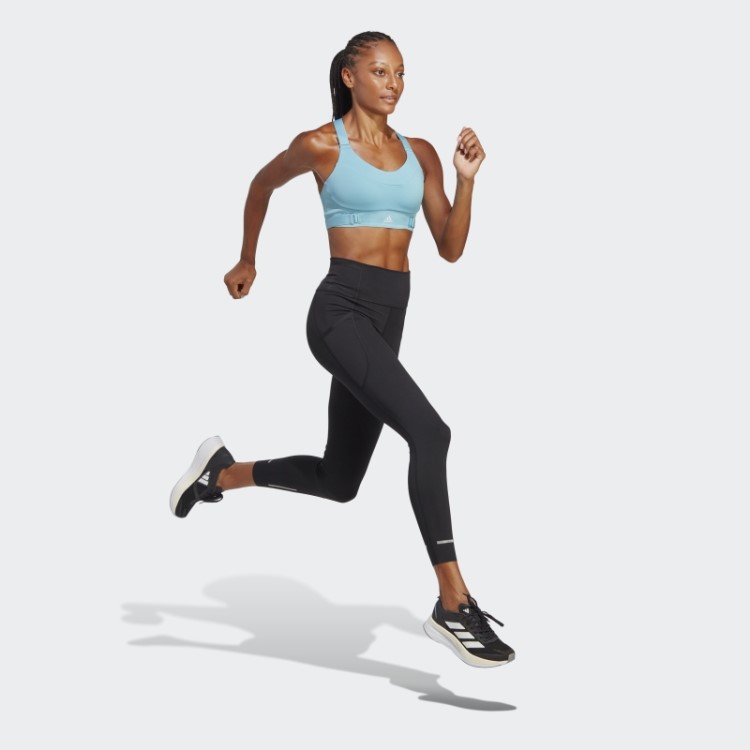 Sutiã Fastimpact Luxe Run De Alto Suporte Azul Adidas