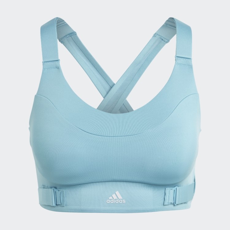 Sutiã Fastimpact Luxe Run De Alto Suporte Azul Adidas