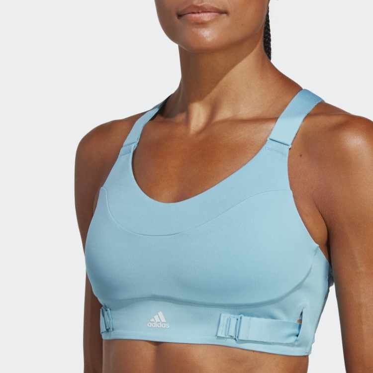 Sutiã Fastimpact Luxe Run De Alto Suporte Azul Adidas