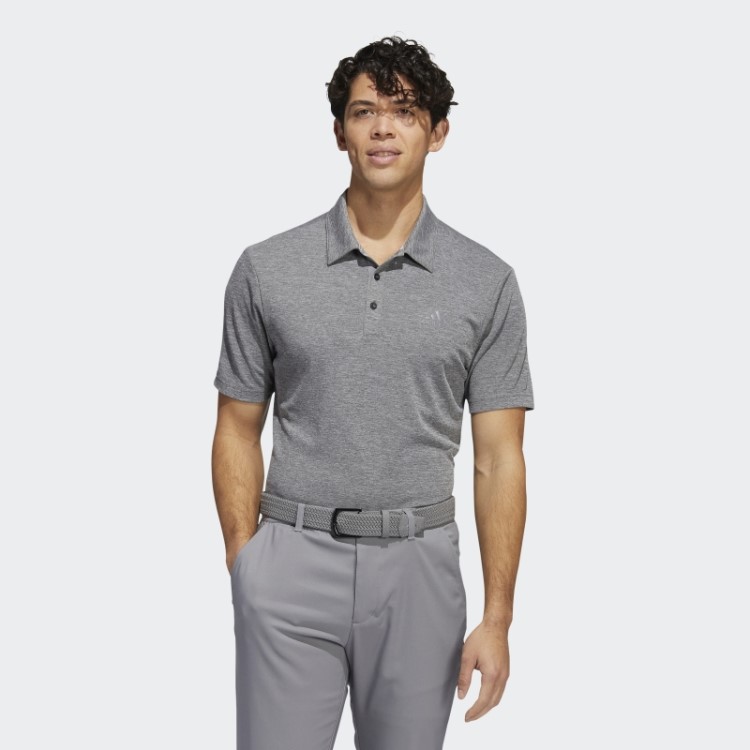 Camisa Polo Preta Melange Drive Heather Adidas