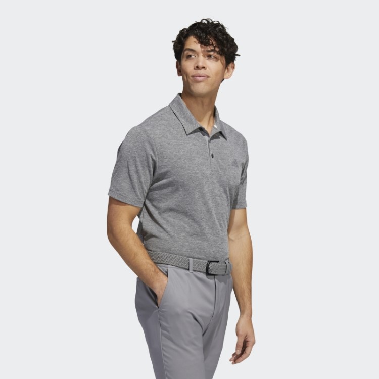 Camisa Polo Preta Melange Drive Heather Adidas