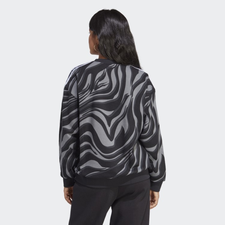 Moletom Com Estampa Animal Print Preto Adidas